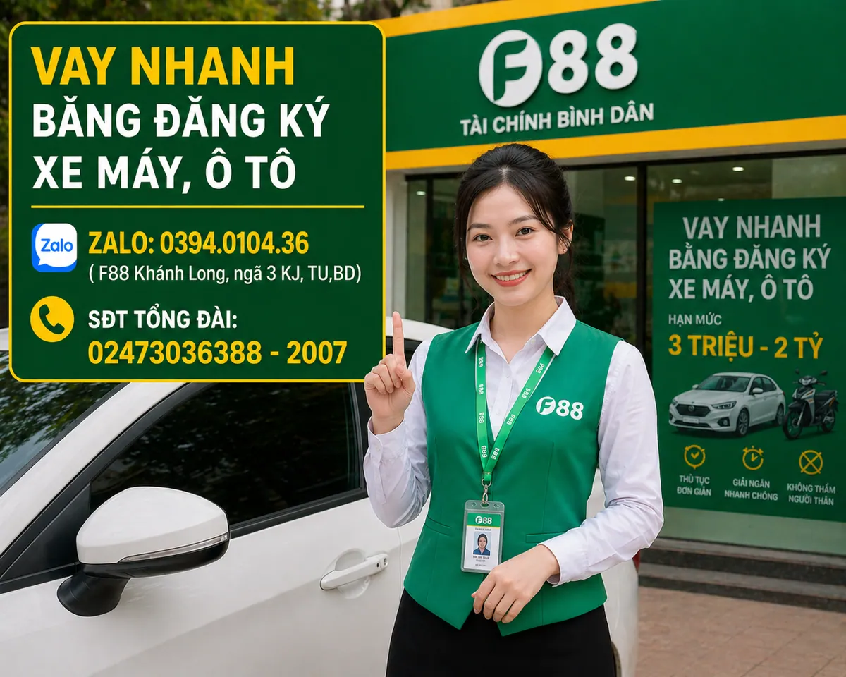 F88 Khánh Long - Vay Nhanh Bằng Cà Vẹt Xe Tân Khánh – ảnh 1
