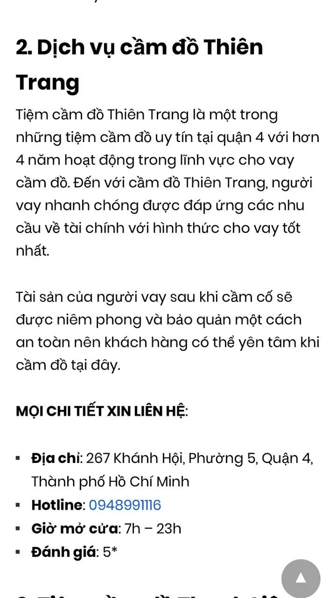 Công Ty TNHH Thương Mại Dịch Vụ Cầm Đồ Thiên Trang – ảnh 3